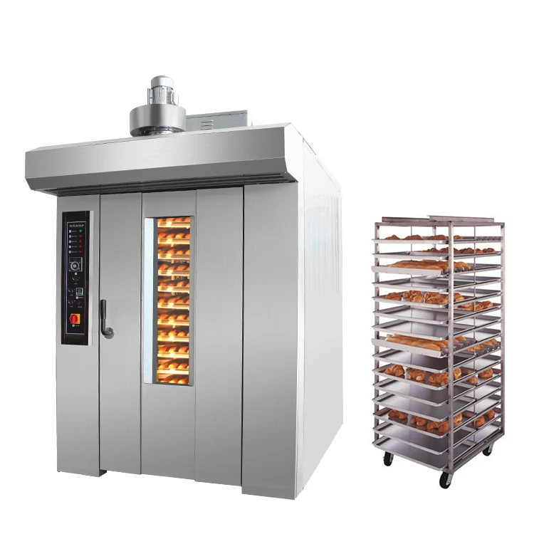 Stainless Steel  Oven-guangzhou Small Rotary Rack Trolley Oven Bakery 64 Rack for Bakery De 16 32 12 Bandejas Suppliers in Kenya