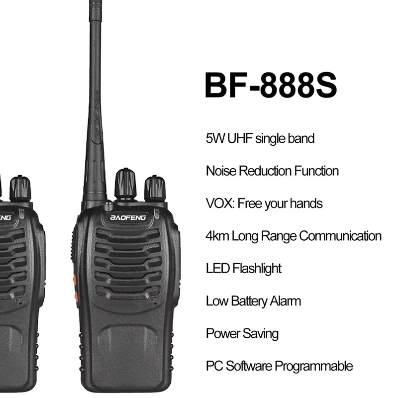 CHEAPEST FACTORY ORIGINAL HOTEL SECURITY WALKIE TALKIE  888S 5W 16CH UHF 400-470MHZ RADIO BAOFENG BF888S WITH HEADSET