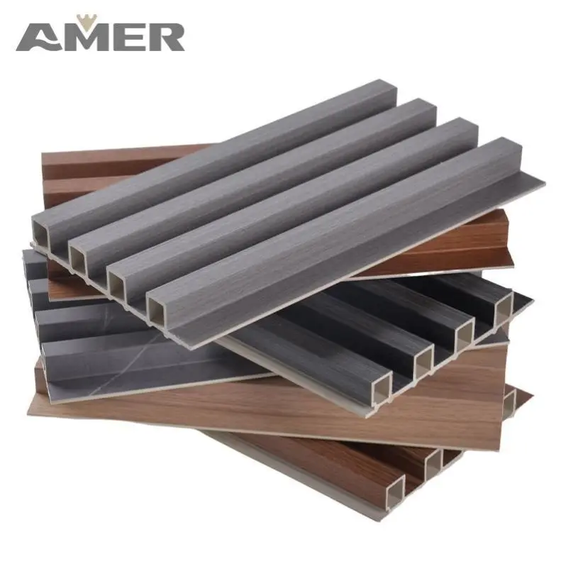 Amer Factory Price Environmental-friendly Wall Panel Wpc Indoor Wall Cladding Quick Installation Wall Board