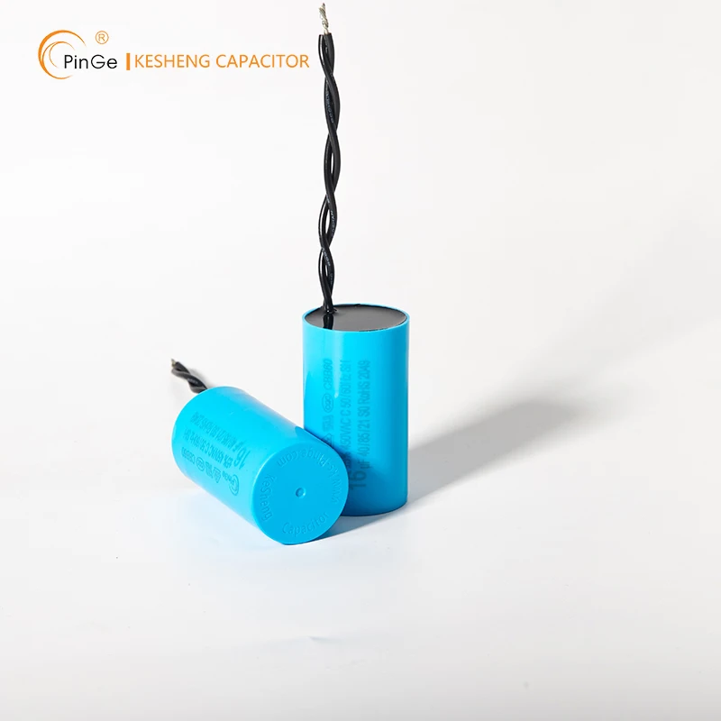 KS PinGe Capacitor Manufacturer  CBB60 Plastic Case With Wires 450V 8UF Capacitor For Water Pump