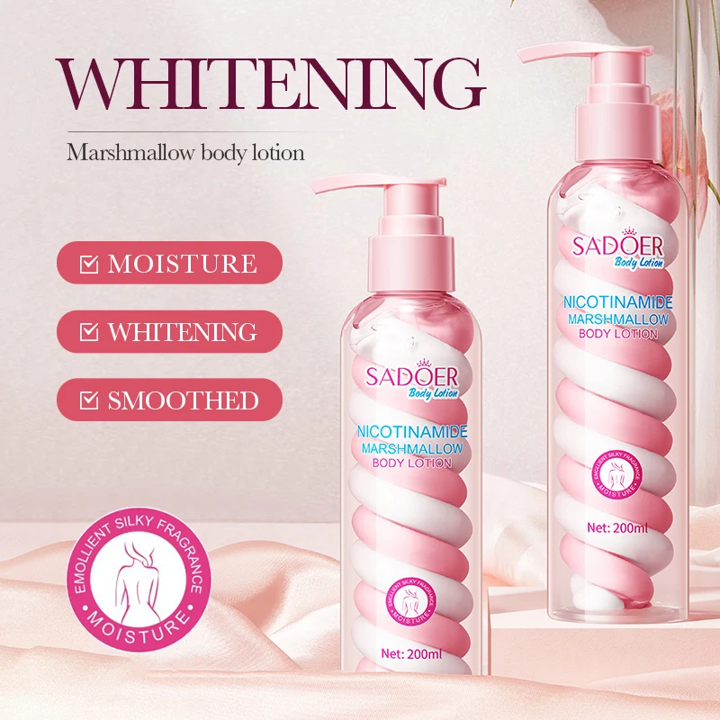OEM SADOER new products wholesale custom nicotinamide cotton candy body milk whitening skin care body lotion