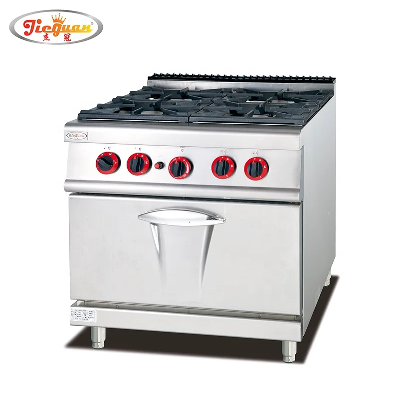 Коммерческая газовая плита из нержавеющей стали с 4 горелками духовкой/газовой плитой