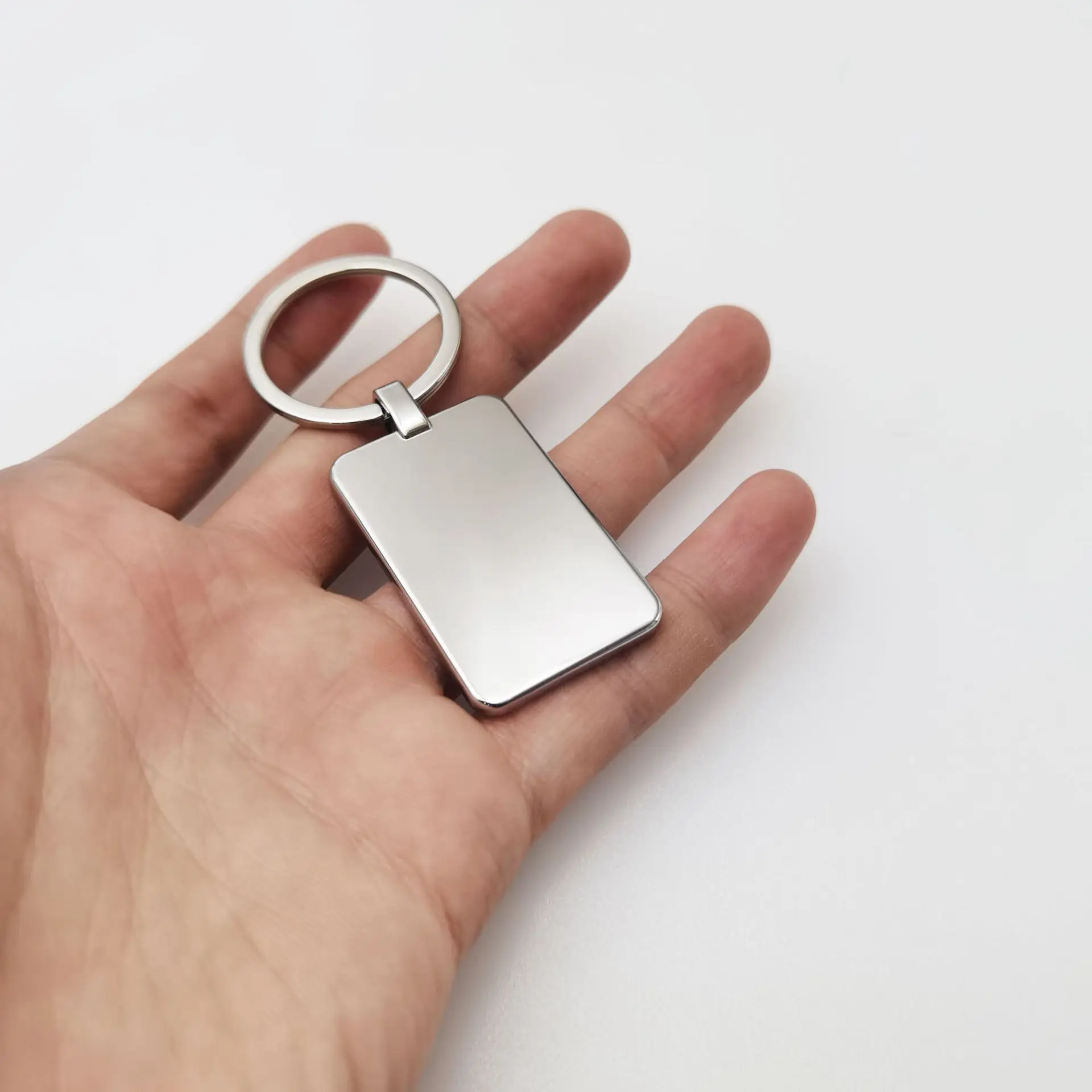 Wholesale business Gift Customization Handmade Engraved Custom Double Sided Word Blank Matle Stainless Steel Keychain