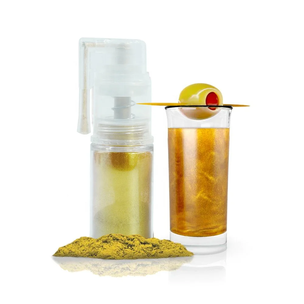 Edible Shimmer Dust Spray Pumps for Drinks Cocktails Beer Garnish Beverages and Baking