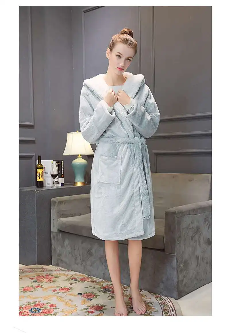 
Wholesale Snap Front Robe The Comfort Choice Ladies Thick Long Dressing Gown Fleece Lined Robe 