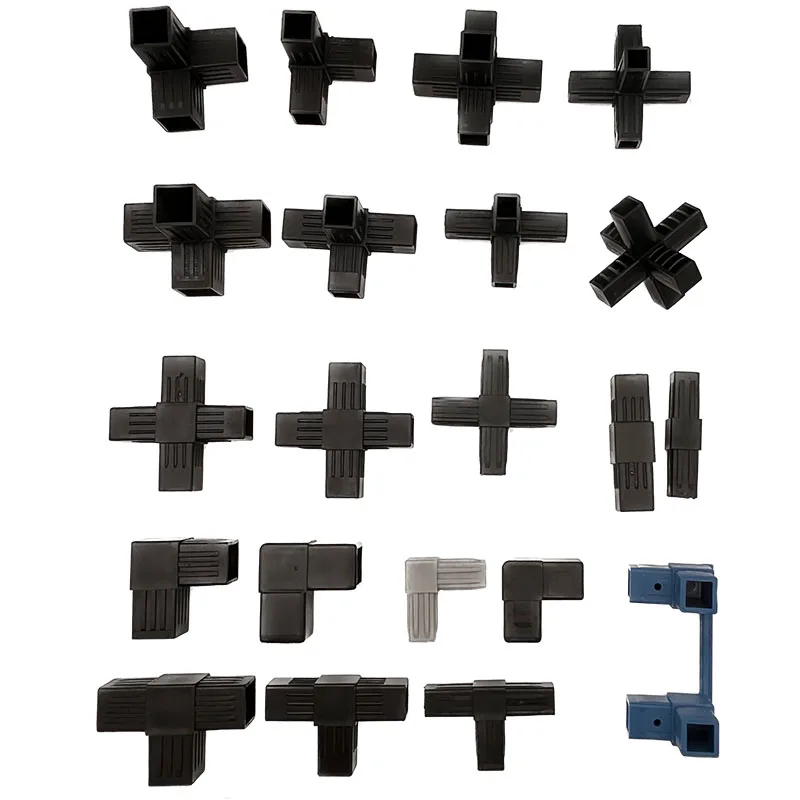 Wholesale Square Tube Connector Multi-path Nylon Plastic Square Tube Internal Connector Plastic Connector for Metal Square Tube