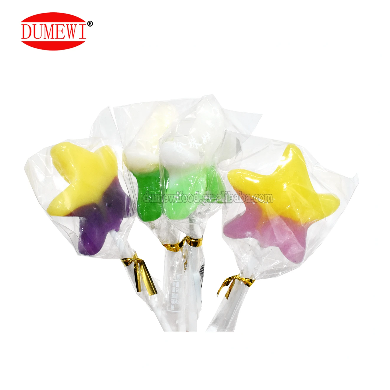 OEM candy maker cartoon marine animal long stick handle supplier two color details high quality hard candy lollipop