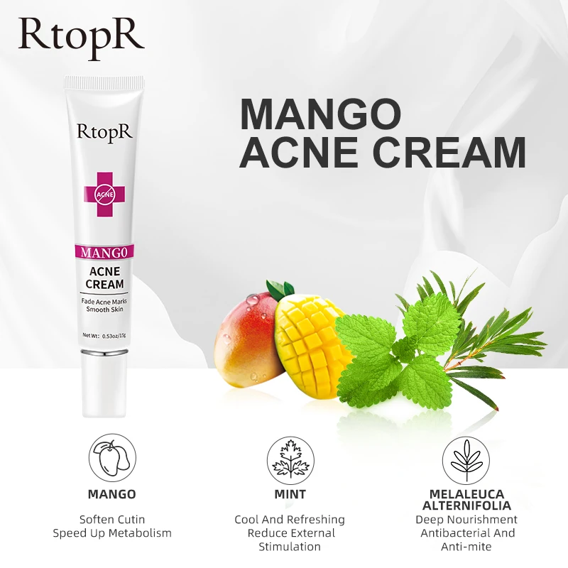 OEM RtopR Acne Treatment Face Cream Acne Remover Creams Gel Oil Control Shrink Pores Scar Removal Anti Acne Cream Skin Care