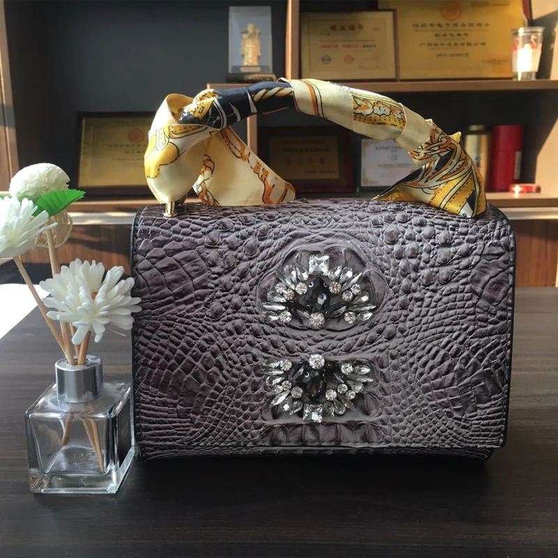 Hot Crocodile Tote Bag Ins Hot Women Crocodile Leather Shoulder Bag Saudi Arabia Lady Handbags Purse