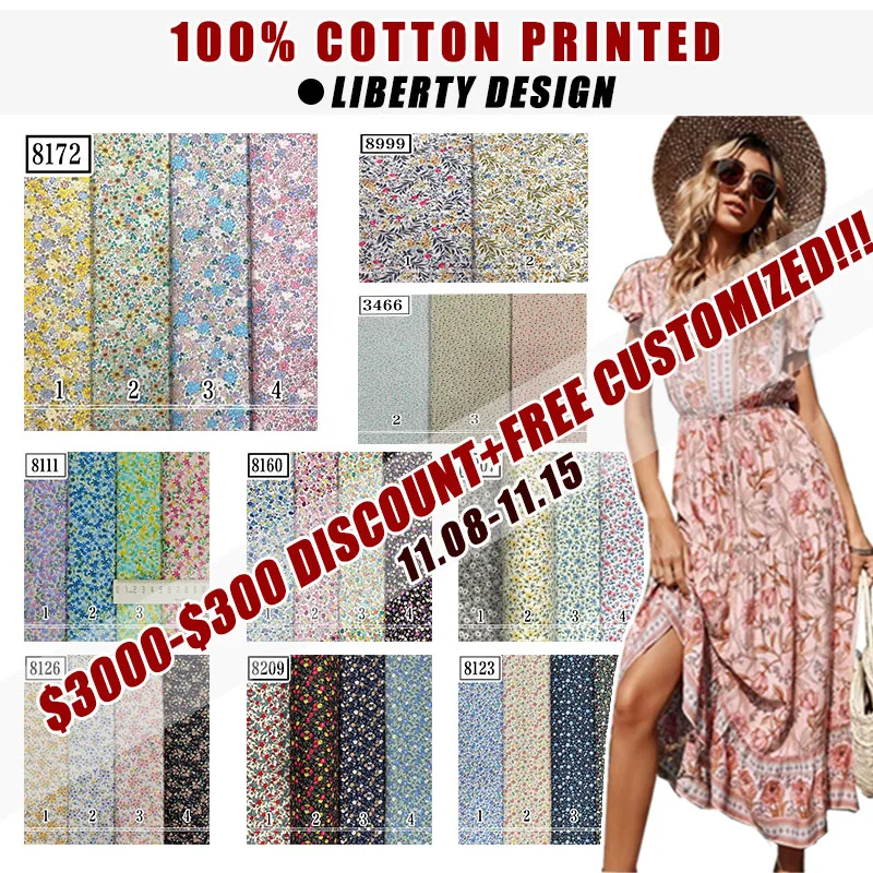 Best Selling Soft Hand Feel  liberty London Digital Printed Cotton Poplin Fabric With Free Sample