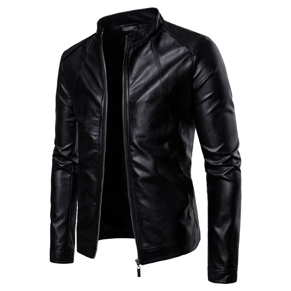 Fashion Designs Boys Classic Biker Jacket Motorcycle Pu Faux Leather For Mens Blazer Masculino Slim Fit