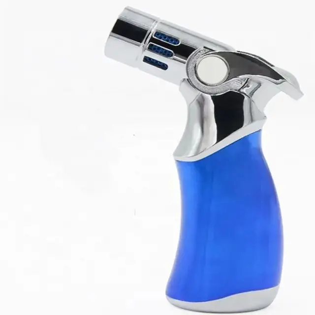 Mini portable Cigarette Gas Refillable Lighter Cigar Four Flames Jet Gun Torch Lighters