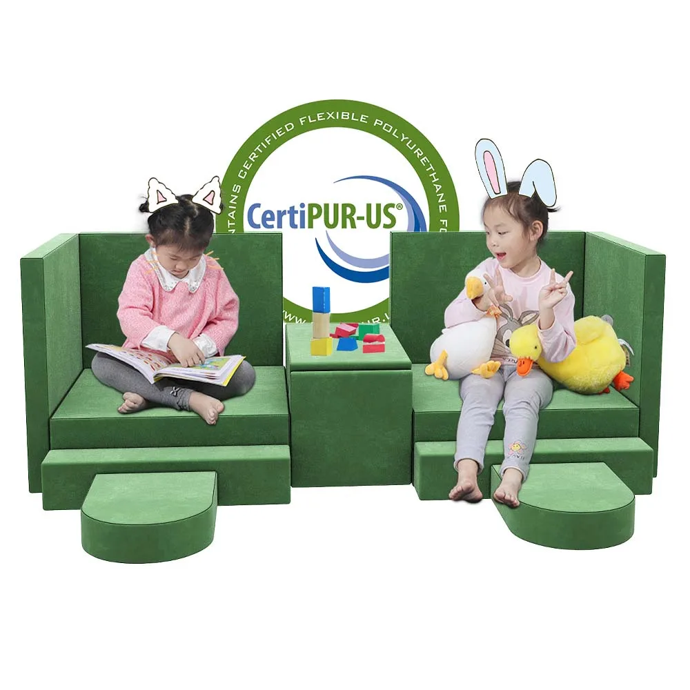 Fun Kids Play Couch Safety Building Blocks Foam Kids Sofa Cushion Foldable Living Room sectional Kids play couches