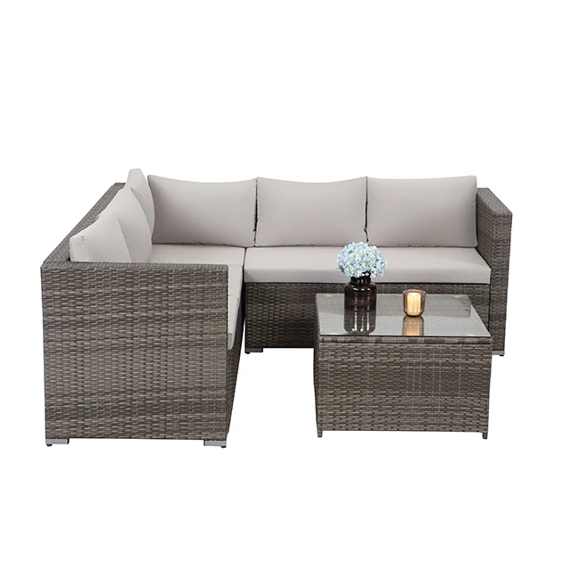 Furniture Outdoor Leisure Rattan Wicker Sectional Garden Sofa Set  41.9593