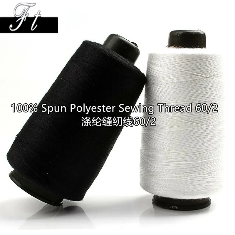 High grade Polyester sewing thread  raw white and black yarn  high tenacity  for sewing  40/2 manufacturer