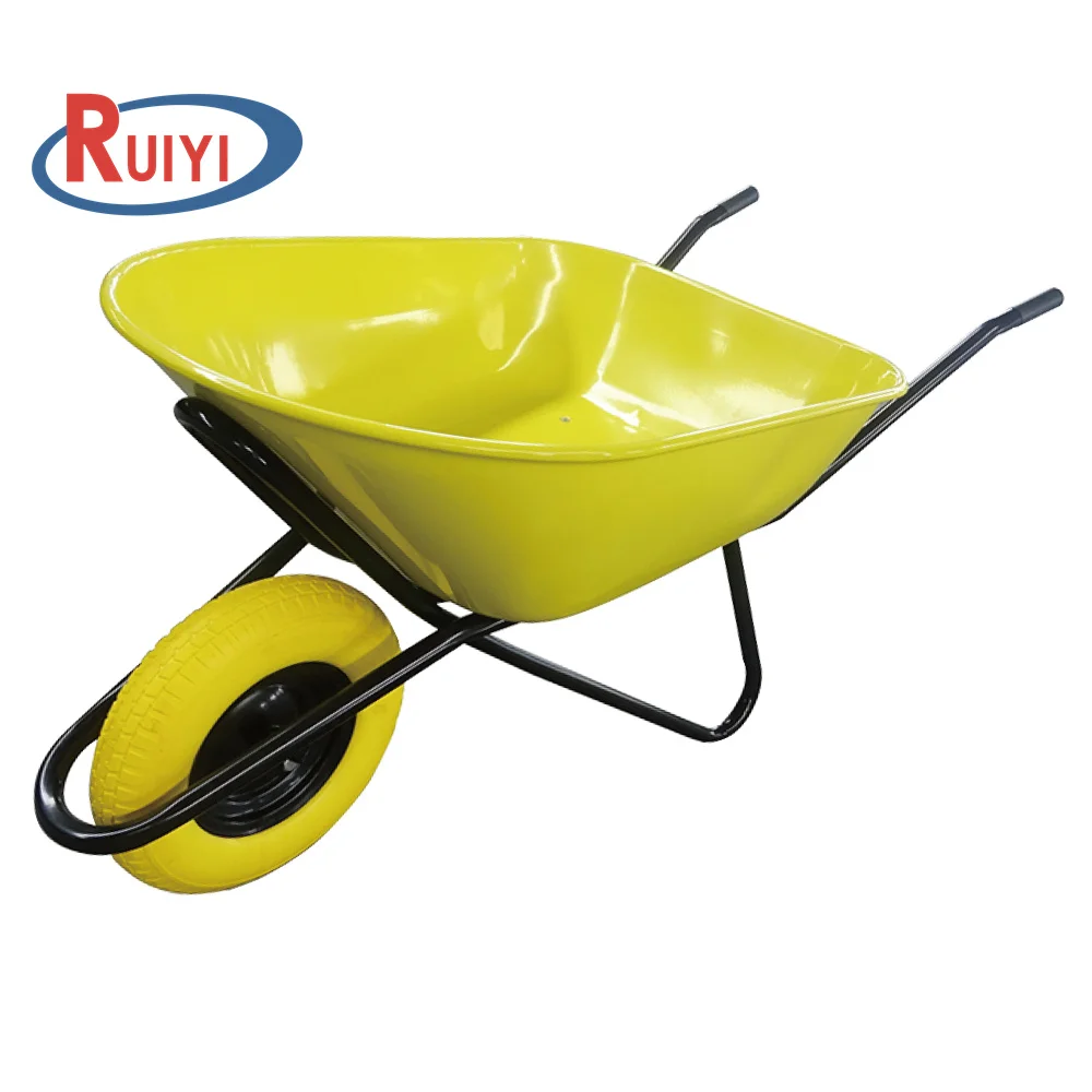 wheelbarrows Steel Construction Galvanized wheelbarrow with PU wheel Fort 120L galvanised tub tray wheel barrow