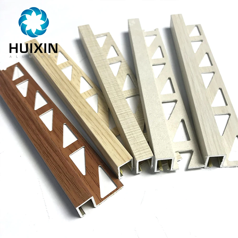 Wooden Grain Aluminum Floor Trim Ceramic Tile Trim Shapes l Profile