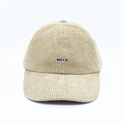 OEM&ODM Corduroy Beige 6 Panel Winter Adjustable Custom Vintage Embroidery Corduroy Baseball Caps Hats