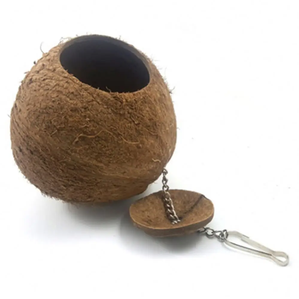 Aquarium Fish Tank Parrot Cage Natural Coconut Shell Bird
