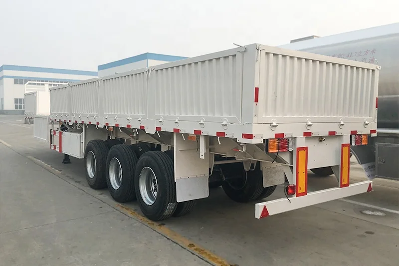 Bulk cargo sidewall trailer side board flatbed trailer 3 axle semi trailer with side wall