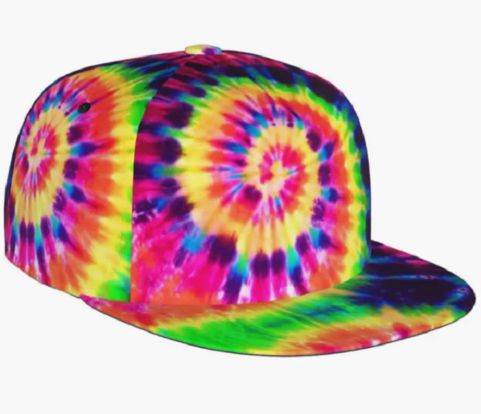 Design Your Own Black Purple Pink Tie Dye Snapback Hat Cap