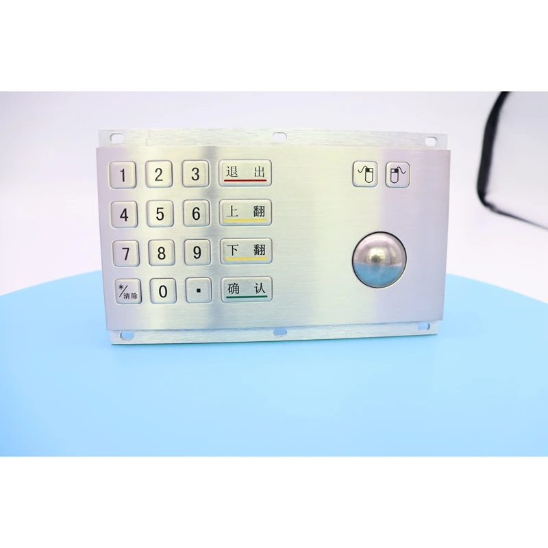 
Superior quality hot sale 18 Keys IP65 waterproof Industrial Keyboard stainless steel trackball with integrated numeric keypad 
