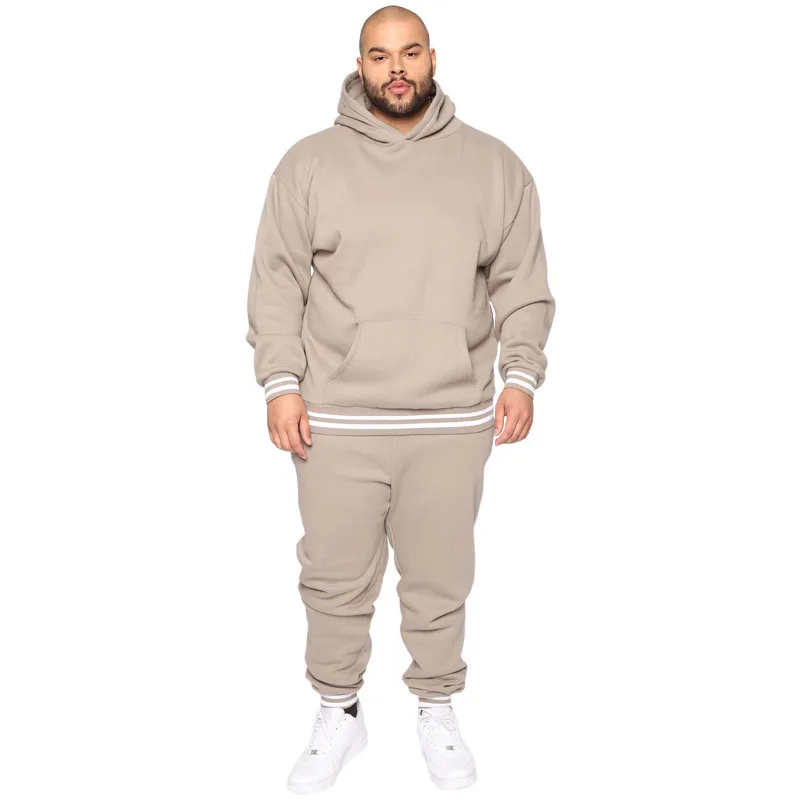 Wholesale sweatpants and hoodie set for men custom oversize 100% cotton 2 piece jogger set men tracksuit