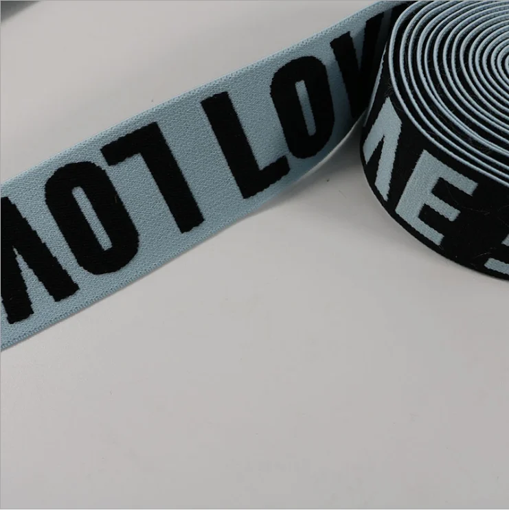 Soft printed customized elastic band underwear jacquard woven shiny elastic band for boxer waistbands