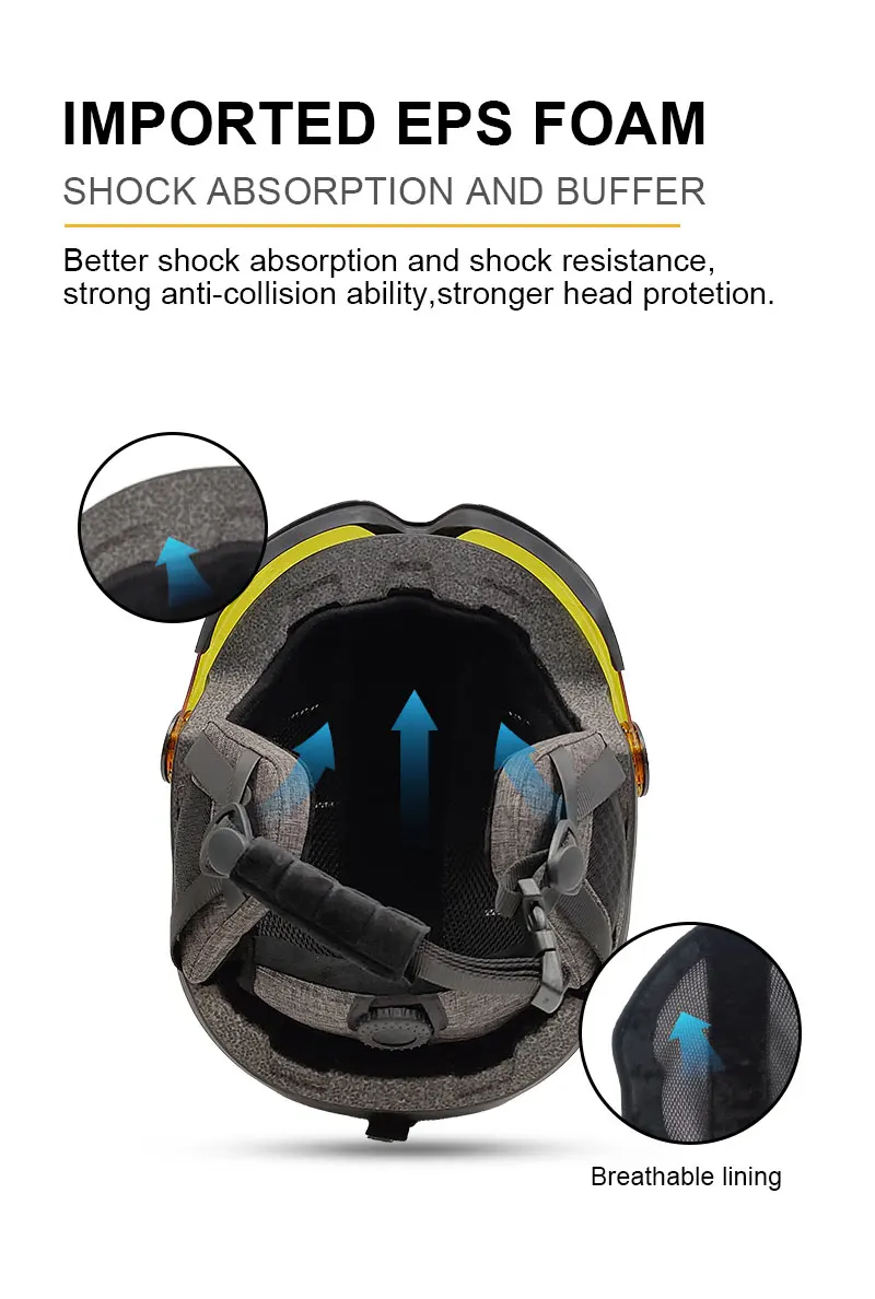 wholesale hot quality Helmet for snowboard nice unisex Impact Resistance custom men adult ce skiing snow ski helmet with visor