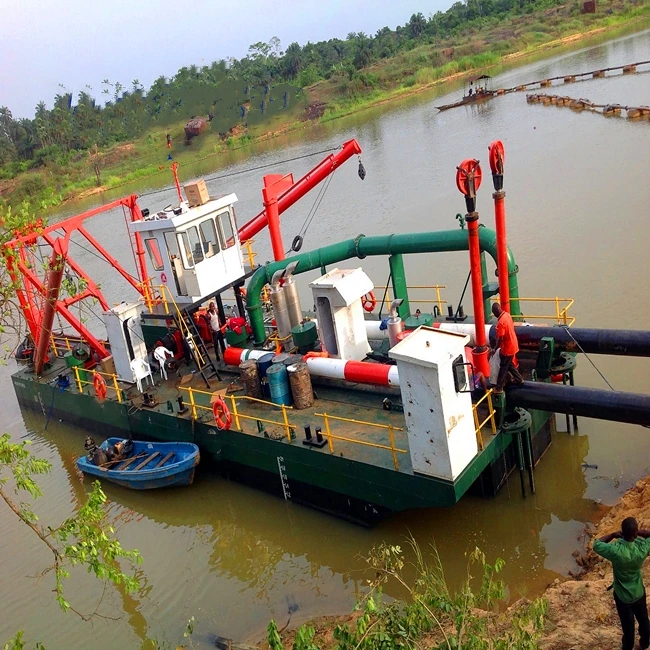 China low price 32 inch cutter suction dredger with high pressure pump for river sand