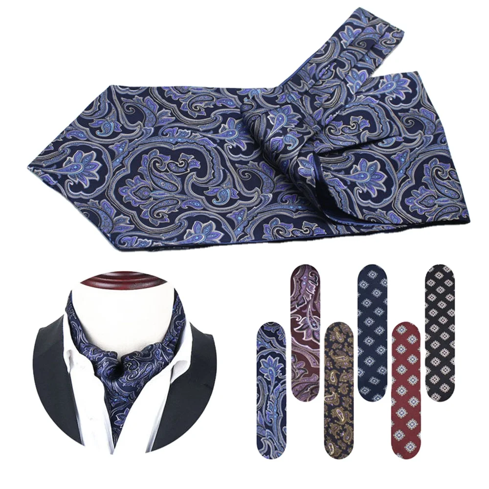 Classic Pasiley Pattern Silk screen printed Tie Cravat Ascot Manufacturer