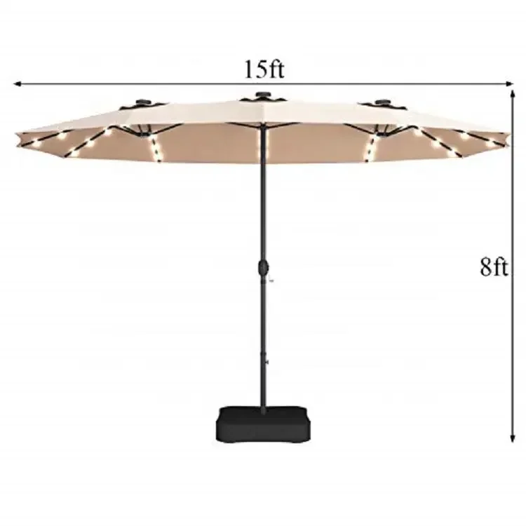 High Quality 15 ft Double Sided Large Patio Garden twin Umbrella Outdoor hanging Umbrella