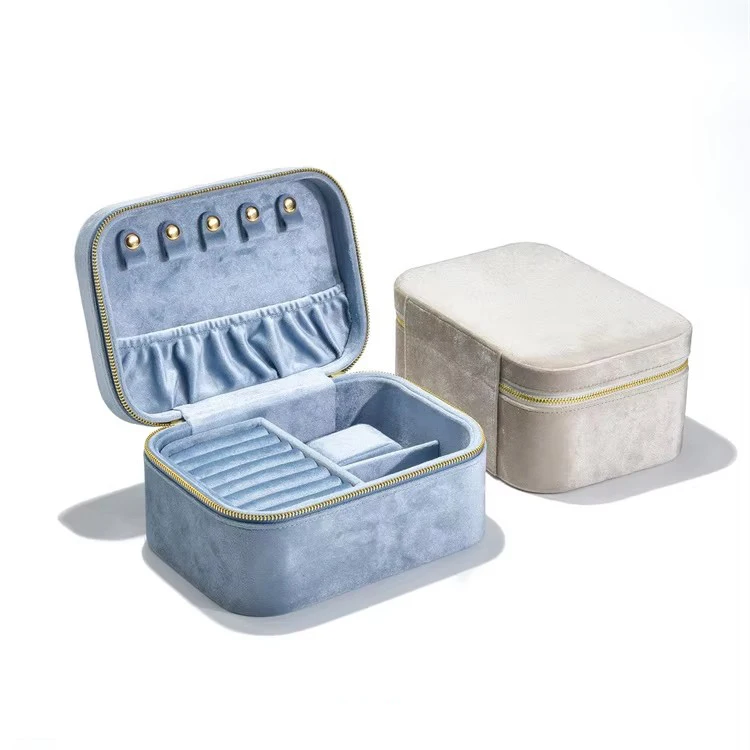 Wholesale High Quality Velvet Jewelry Storage Box Custom Logo Large Capacity Jewelry Packaging Box For Jewelry And Watch Storage