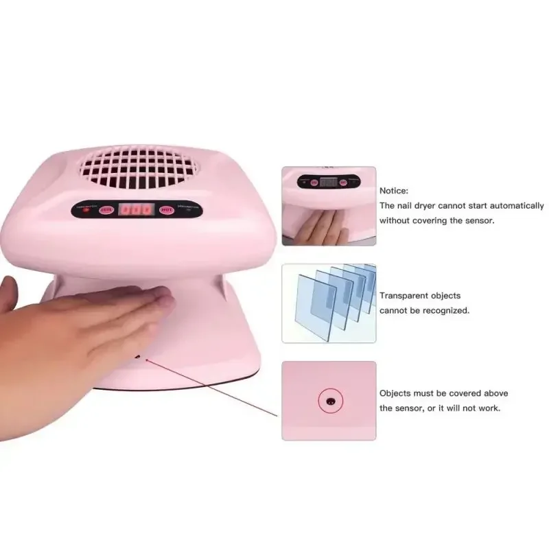 300W Cold Hot Nail Air Dryer Manicure Single Hand Nail Fan Infrared Automatic Sensor Manicure Cleaner Quick drying equipment