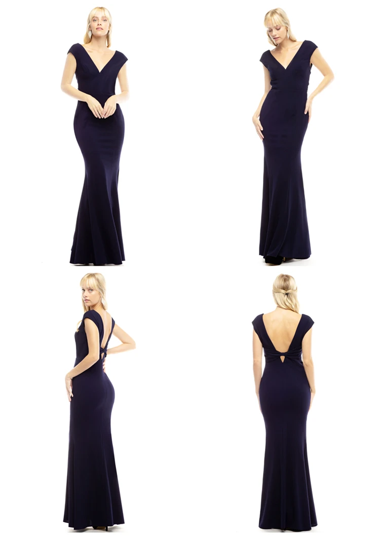 
OEM ODM cutty sleeve V-Neck Knitted Bodycon elegant classic prom gowns dresses 2021 evening 