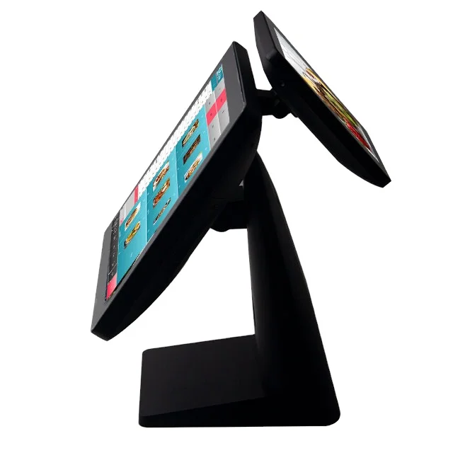 15/15.6 Inch Dual Screen Touch POS Cash Register Machine Aluminum Material Support WF BT Marketplace Restaurant Retail SDK