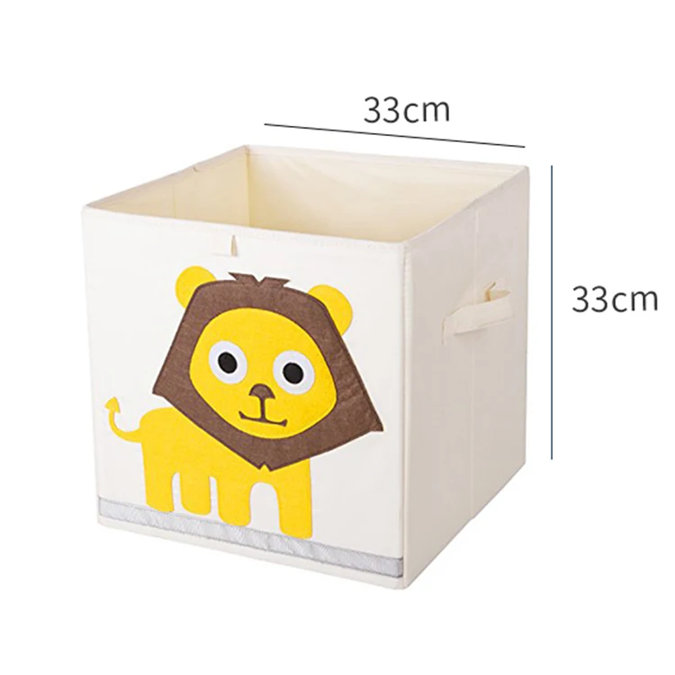 Jinliu Foldable  Kids Toys Cloth Organizer Fabric Cube Storage Box with Handles