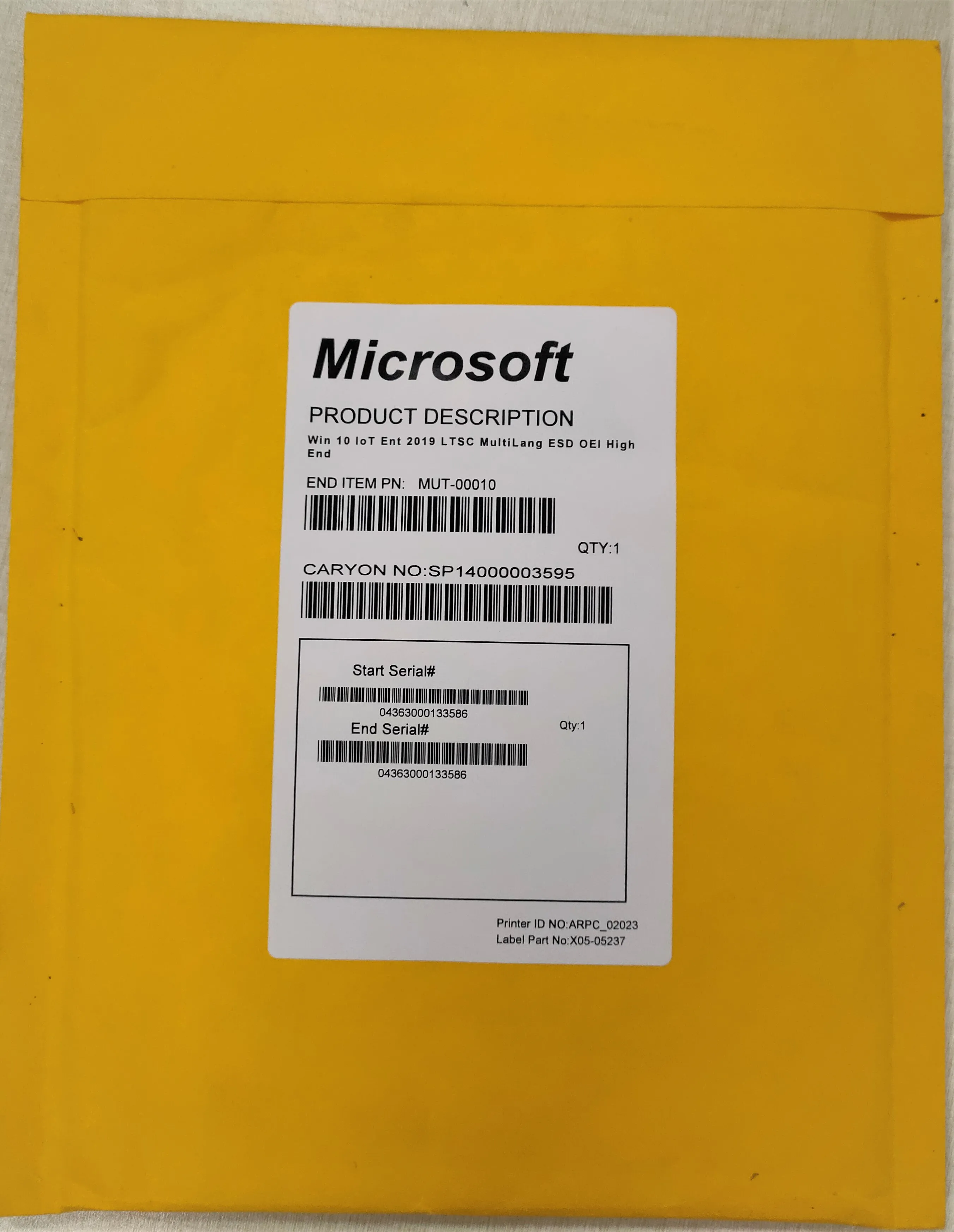 Win 10 IoT Ent 2019 LTSC MultiLang ESD OEI High End