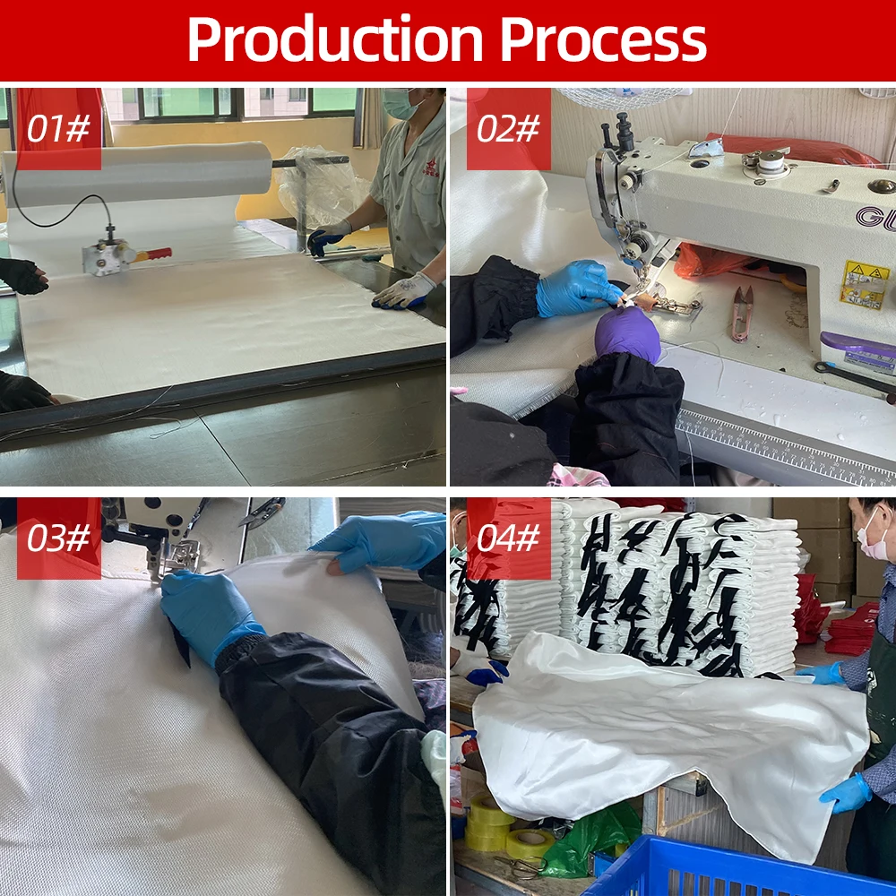 White 1M X 1M fire blanket heat insulation blanket for kitchen