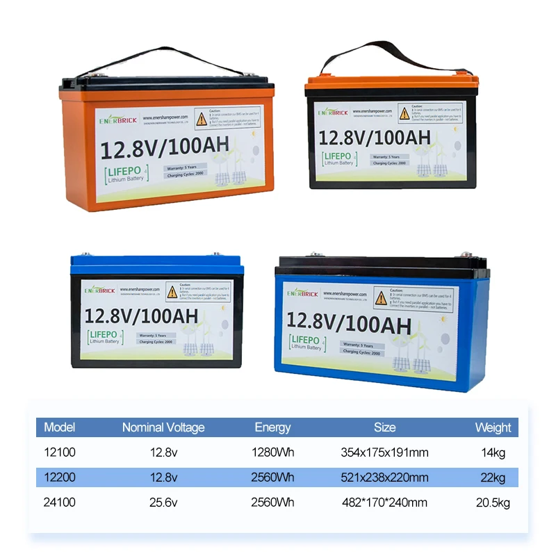 Rechargeable high-capacity 12v 24v deep cycle lipo solar battery 100ah 200ah lifepo4 energy storage battery for solar systems