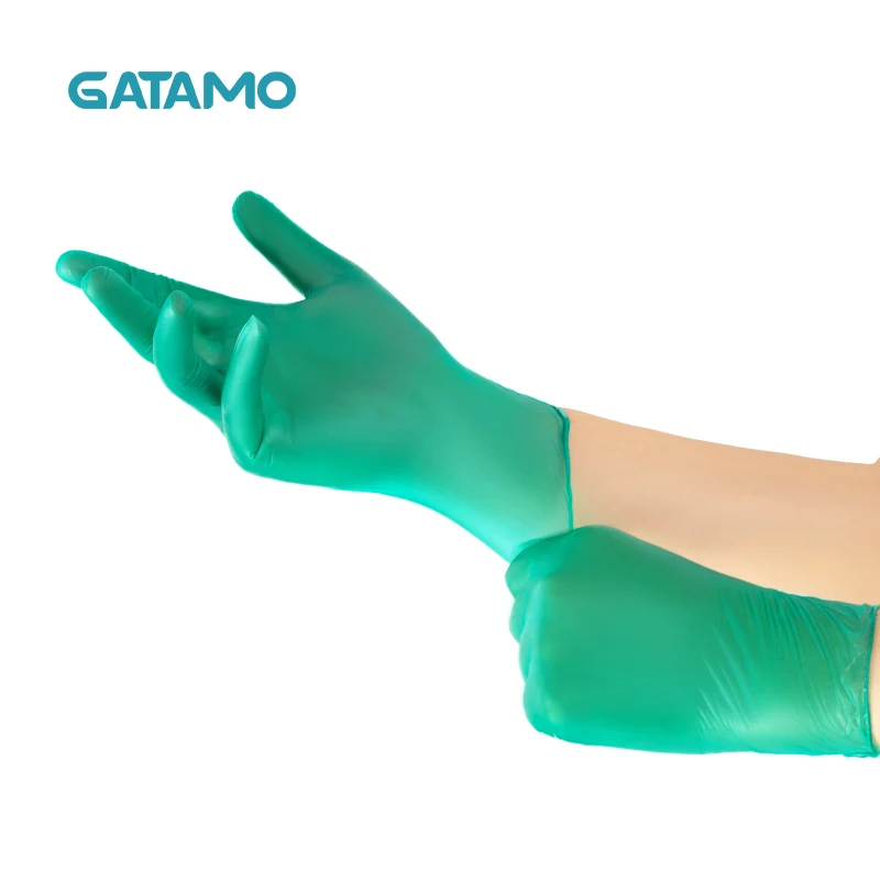 C23 High quality Tatoo Green Gloves Cheap Protective Synthetic Nitrile Gloves Powdered Free Nitrile Vinyl Gloves
