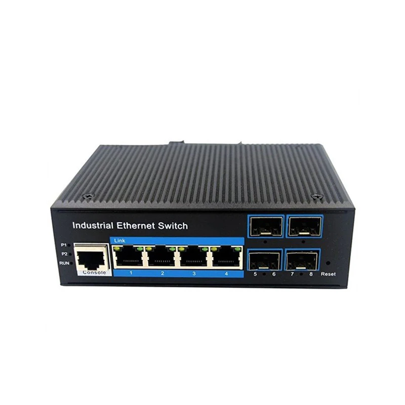 Industrial Ethernet Switch 4 ports Gigabit SFP PoE Managed Network Switch Wide range DC power supply DIN rail Ethernet Switch
