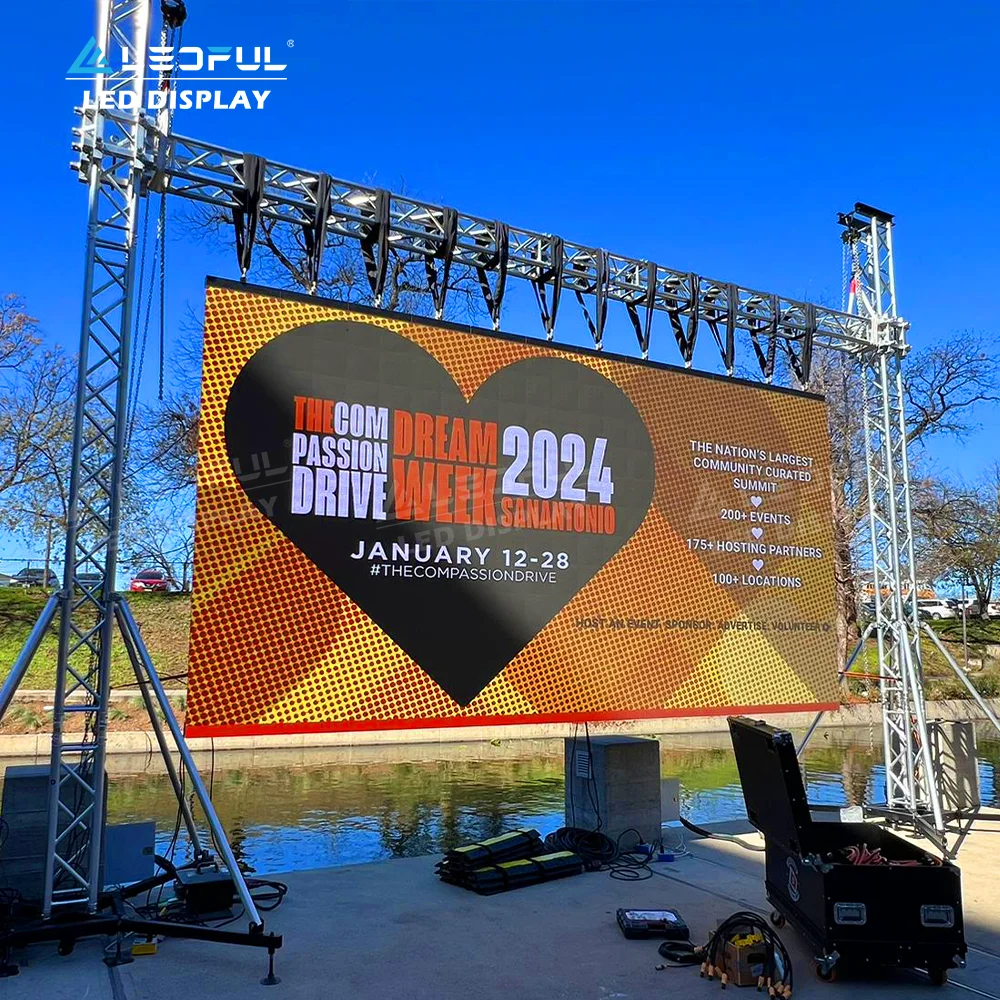 LEDFUL L&F P2.6 P3.9 Indoor Outdoor LED Video Wall System Package Curve Stage Background Screen Exhibition Rental Display Panel