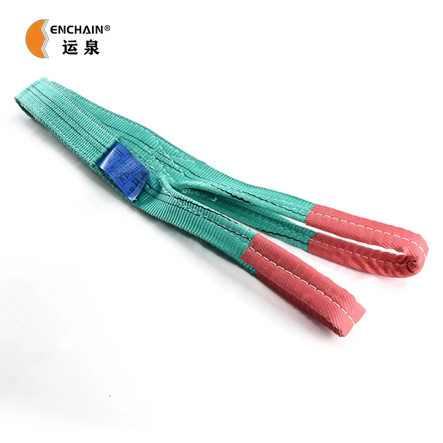 Enchain Hot Sale Heavy Duty Lift Sling Polyester Flat Webbing Slings For Cargo Lifting Loads
