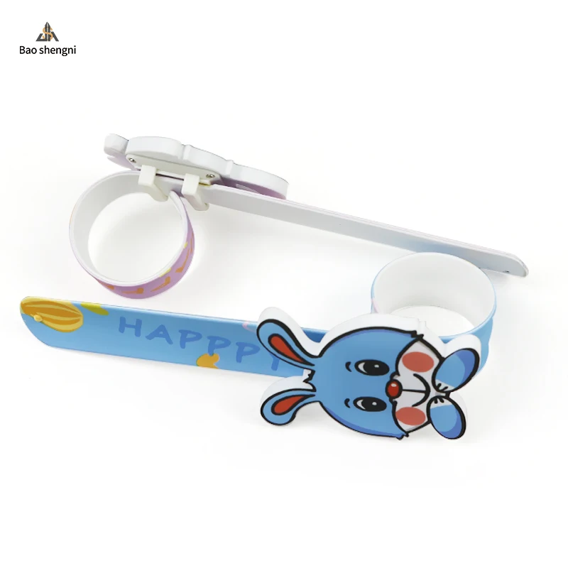 2023 Custom Design Rubber Silicon Snap LED Wrist Watch Digital Sports Watch Cartoon Slap Bracelet Watch For Kid