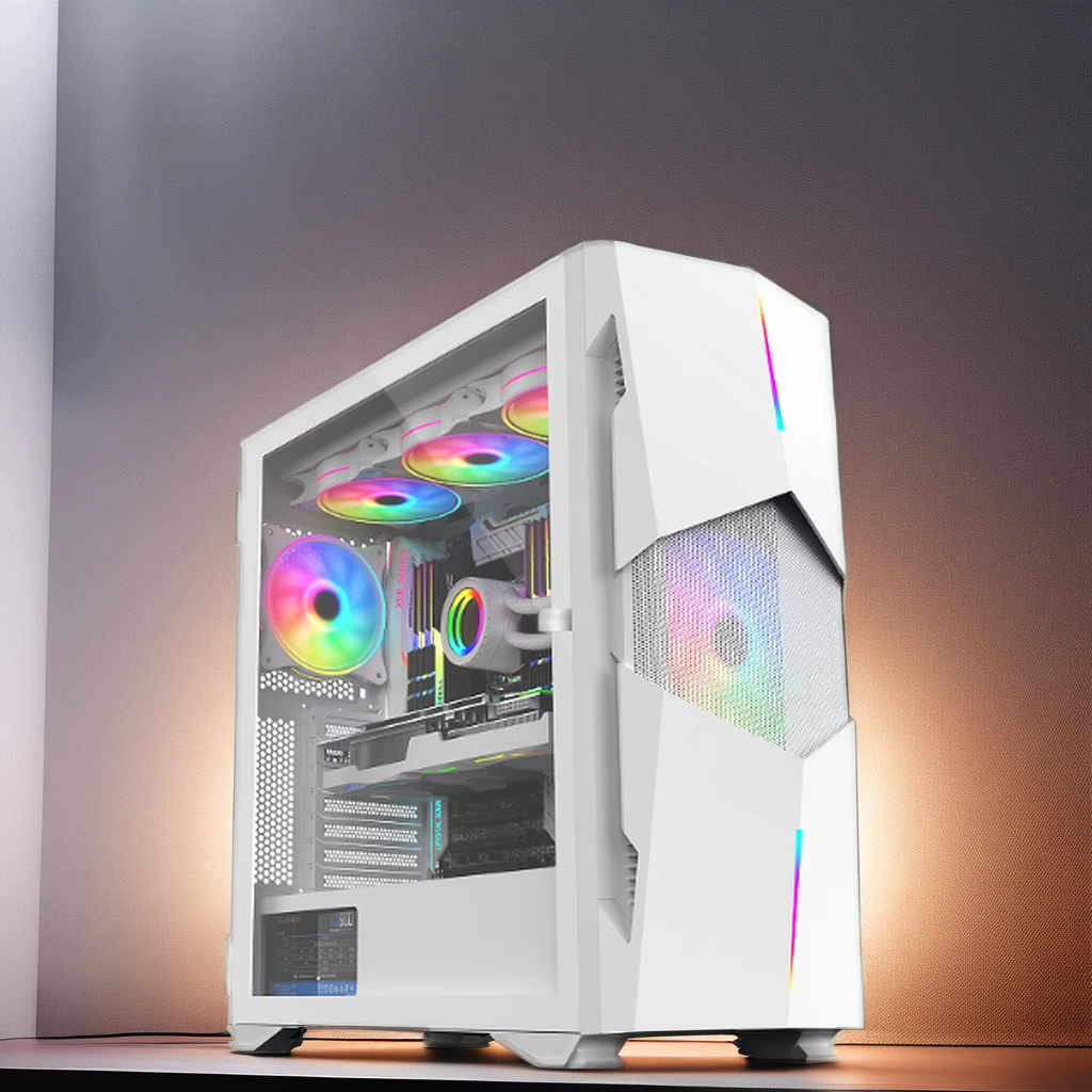 Hot Sale Mid Tower Computer PC Chassis Gaming 2 Sides Tempered Glass PC Case Gamer Computer MATX Gaming Tower Cabinet