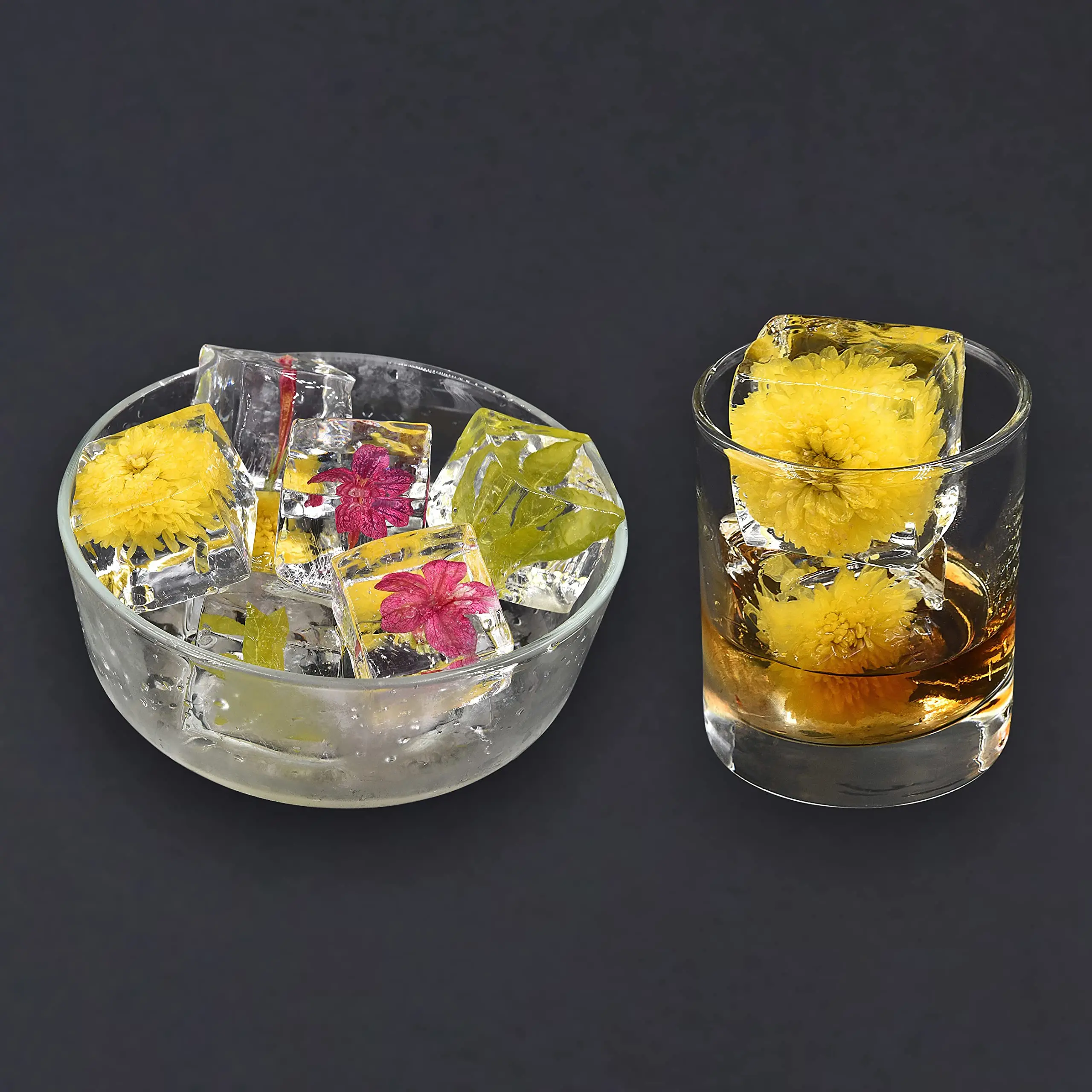 Easy Release Modern Whiskey Design Plastic Silicone Cream Square Block Containers Makers Silicone Clear Ice Cube Mold Bucket Box