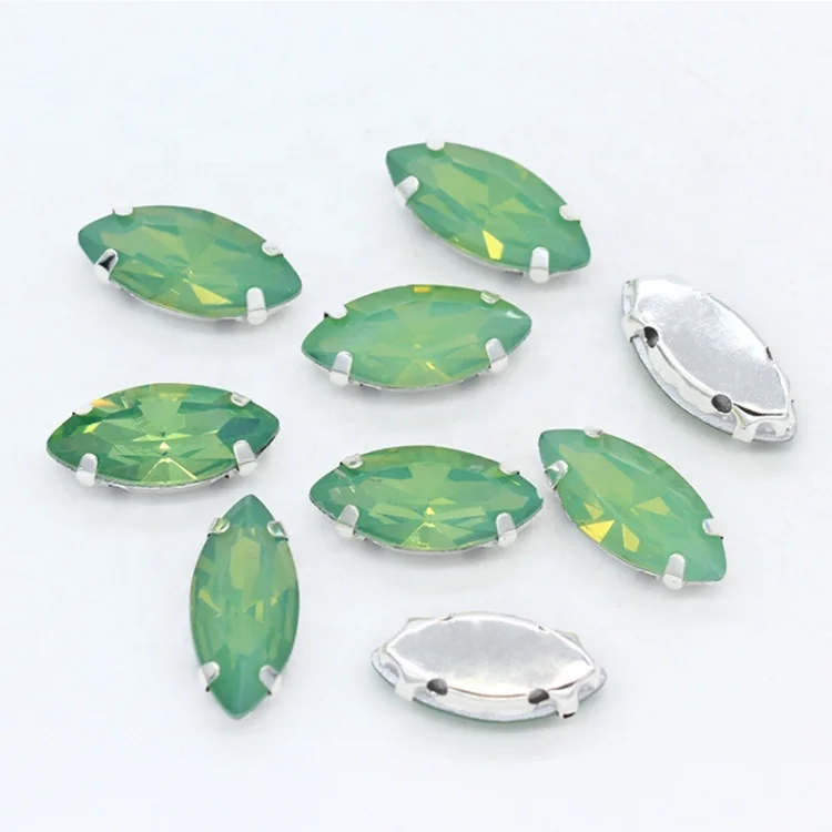 
Claw Setting Bead Crystals Stone Opal Sew On Appliques For Women Dress 