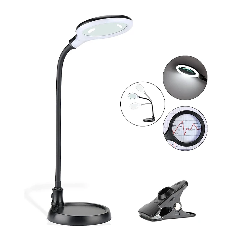 Led Portable Table Cosmetics Eyelash Extension Salon Furniture Magnifier Glass Light Beauty Salon Equipment Magnifying Lamp