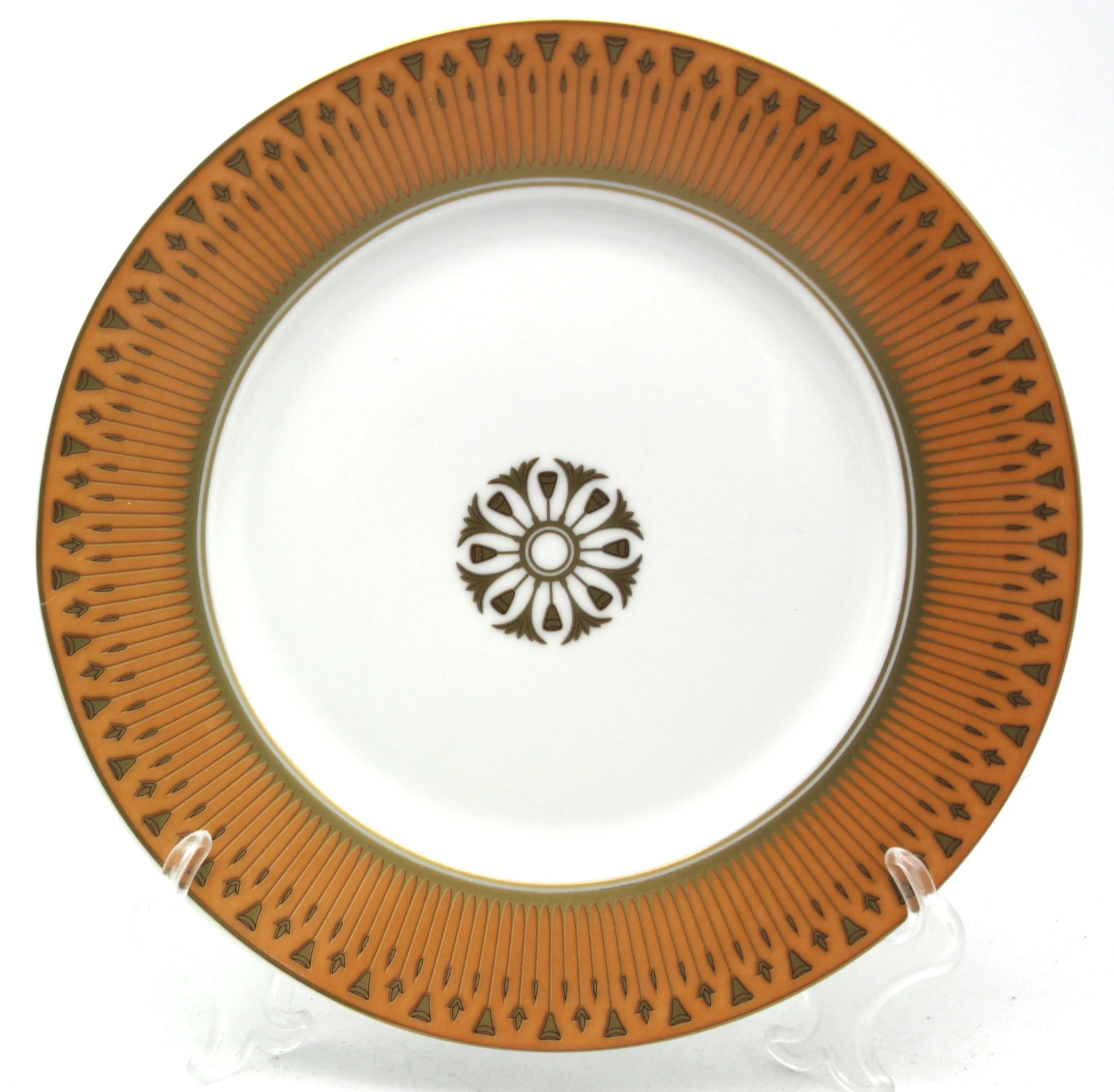 2022 new arrival decal assiettes en porcelaine golden white hasami porcelain dinner plate with gold trim